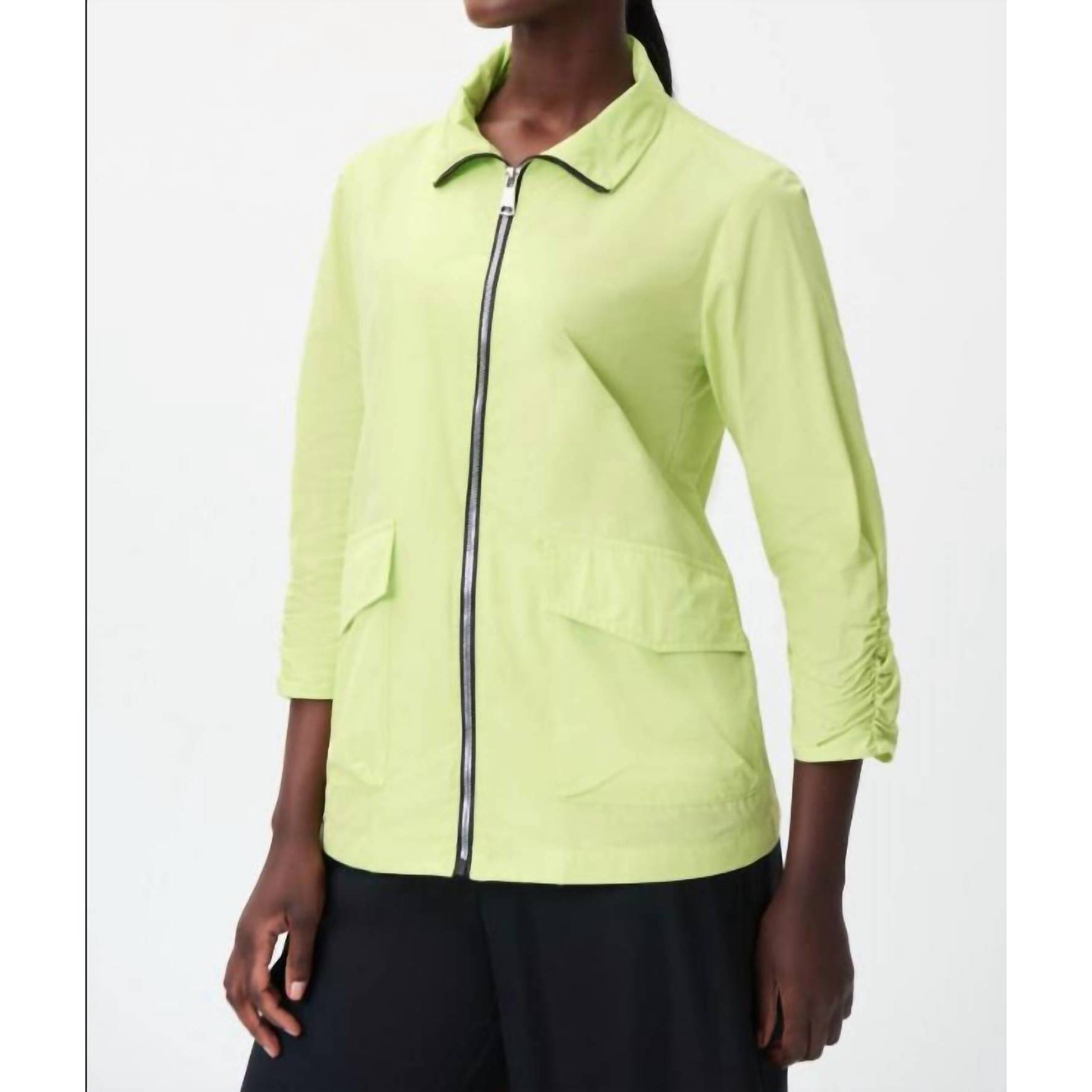 New Joseph Ribkoff Relaxed Fit Cargo Pocket Jacket In Exotic Lime